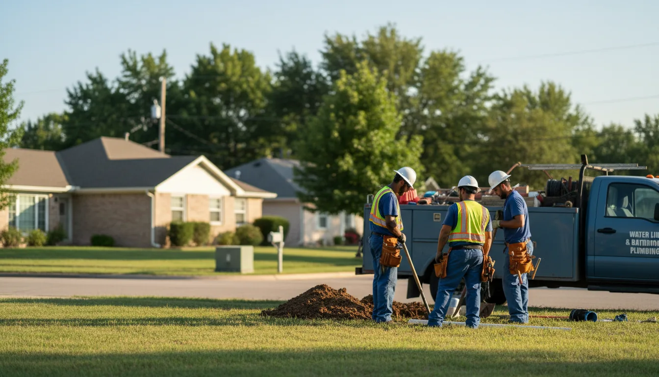 Residential water line and bathroom plumbing service in Springboro, PA